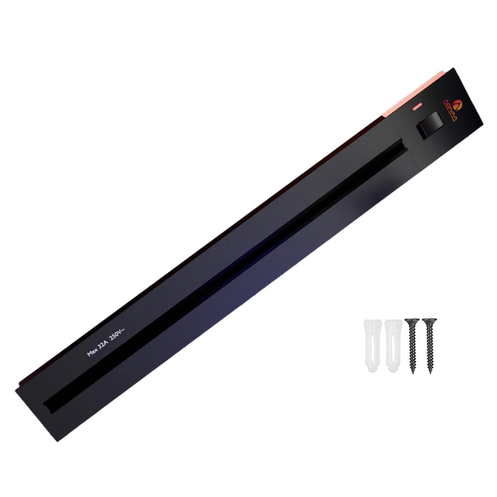 Adivaa Adjustable Plug-in Power Track | Electrical Movable Sliding Rail Socket Power Track | Concealed Wall Mounted Extension for Home, Office, Multiple Tabletop Outlets 1 Year Warranty (Black, 60cm)-image-23