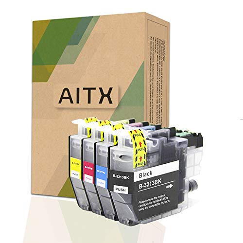 AITX LC3213 LC-3213 Cartucho de Tinta de Repuesto para Brother LC3213VAL LC3211 Usar con Brother DCP-J572DW DCP-J774DW DCP-J772DW MFC-J895DW MFC-J497DW MFC-J491DW MFC-J890DW 4 Paquete