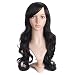 MapofBeauty 28" / 70cm Long Wave Curly Hair Wig Full Wig for Women Long (Black)