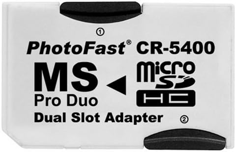 PhotoFast MicroSDHC to MS PRO DUO Adapter. Converts Two MicroSD or MicroSDHC Cards To MS PRO DUO