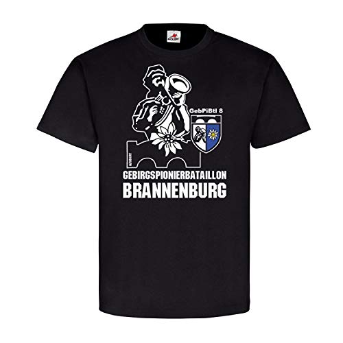 T-shirt Bundeswehr GebJgPiBtl 8 noir robuste et blason alpin