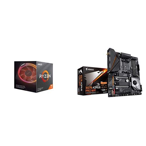 AMD Ryzen 7 3700X 8-Core, 16-Thread Unlocked Desktop Processor with Wraith Prism LED Cooler with X570 AORUS PRO WiFi Gaming Motherboard