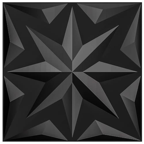 Image of Art3d Decorative 3D Wall Panels Art Petal Pack of 12 Tiles 32 Sq Ft, Black