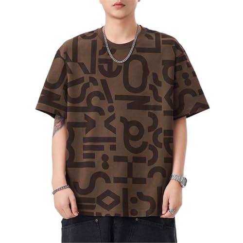 T-shirt homme été haut imprimé casual ample vêtement mince léger