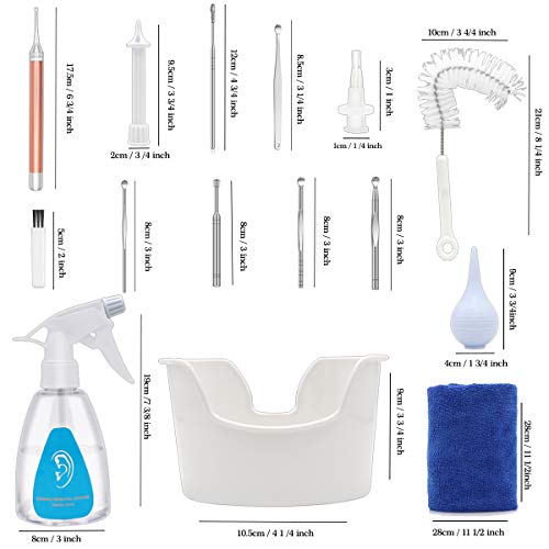 Earwax Removal Kit, Angela&Alex Ear Wax Cleaning Tool Including Ear Spray Bottle Bulb Syringe Ear Pick Kits for Cleaning and Flushing