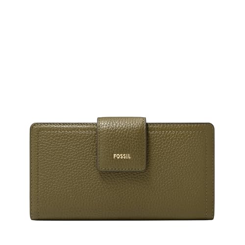 Image of Fossil Women's Logan Leather Wallet RFID Blocking Tab Clutch