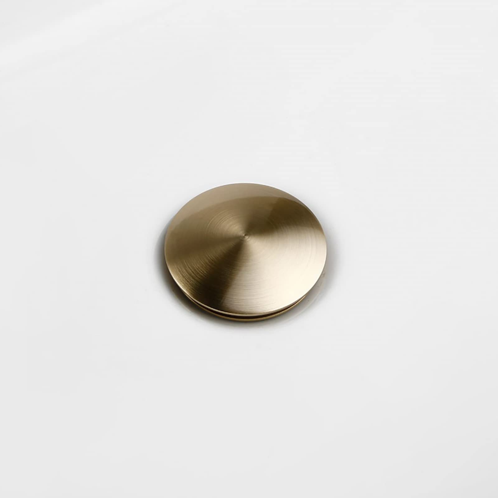 Pop-up Bonde de Lavabo Laiton Clic-clac Bonde de Vidage Lavabo Ronde Bonde D'écoulement Or Brossé Ecoulement de Lavabo pour Evier ou Lavabo,Without Overflow