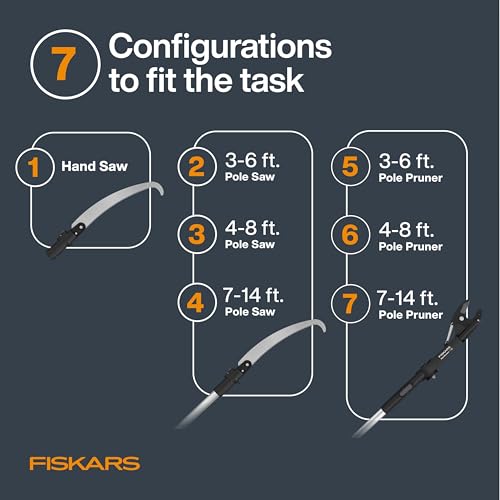 Fiskars 3-14 Ft XtendControl Extendable Pole Saw & Tree Pruner Modular Set - image 3