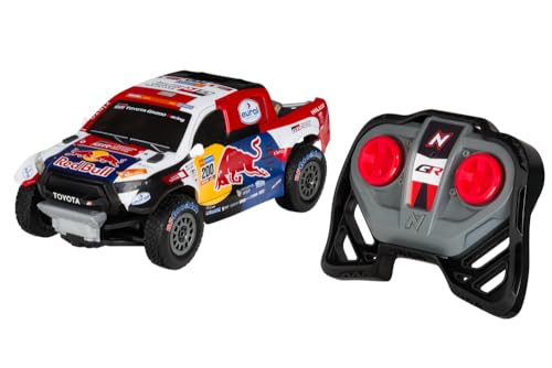 Nikko Carro telecomandado RC 10591 Night Mode Toyota Gazoo Dakar, detalhes realistas, faróis LED de 25 cm, controlo remoto de 2,4 GHz, alcance de 40 m, para crianças a partir de 6 anos, cor azul