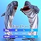 IVEOPPE Shark Blanket - Hai Decke für Erwachsene Kind,Gemütlichem Flanell mit Kapuze,Tragbare Hoodie Decke, Schlafsack Onesie Hai Kostüm(190 cm, Grau-Blau)