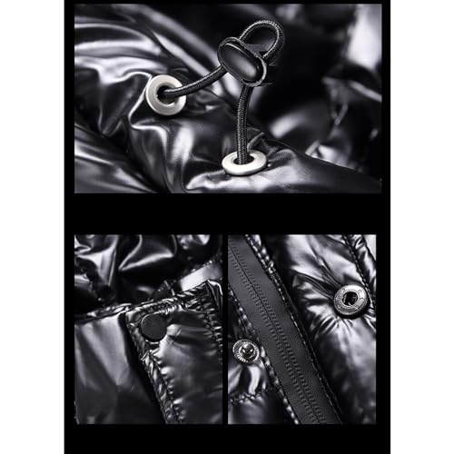 Mens Winter Jacket Puffer Coat Shiny Hooded Reflective Padded Jackets Plus Size Bomber Alternative Thicken Down Coats3