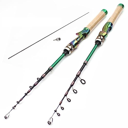 Caña de pesca telescópica de carbono ultraligera con interfaz reforzada de 168 cm 6