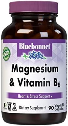 BlueBonnet Magnesium Plus B-6 Vegetarian Capsules, 90 Count