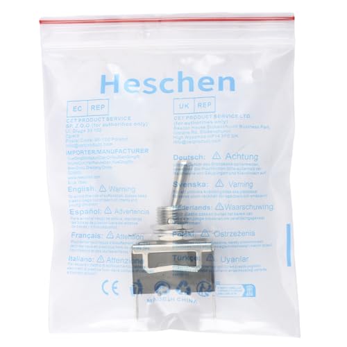 Heschen Metalowy przełącznik kołyskowy C511A SPST utrzymywany ON/OFF 2 pozycje 15 A 250 V AC 2 zakładki CE