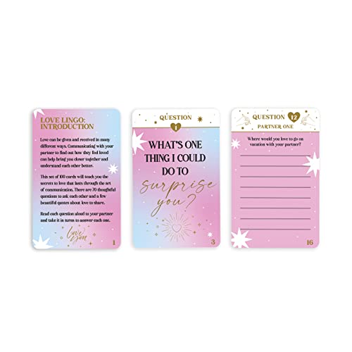 Gift Republic Discover your Love Lingo - 100 card pack of thought provoking questions and love quotes to share with your loved one - Image 3