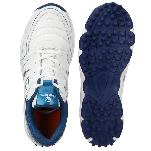 Image of PRO KVH Lightweight Cricket Shoes for Men | Rubber Spikes | Water-Resistant | All-Round Performance Footwear for Outdoor and Field Sports