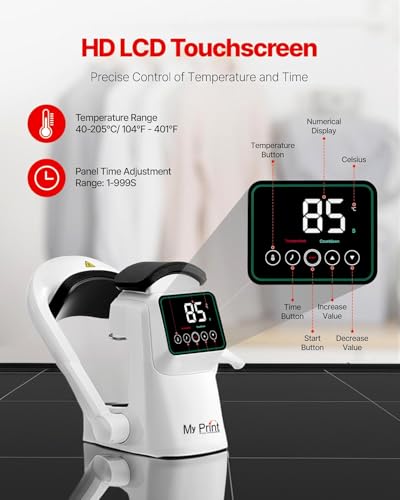 Image of MY PRINT | Cap Printing Machine | with Automatic Pressing | Professional NTC Real-time Temperature Control | Touch Operation [The Machine Comes with an 80mm Cap pad Only]