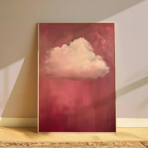 Impression sur toile minimaliste nuage rose Baibexing tableau abstrait salon 60x90