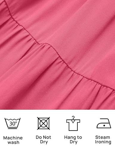 Image of ZESICA Women's 2026 Summer Casual Flutter Short Sleeve Smocked Midi Dress