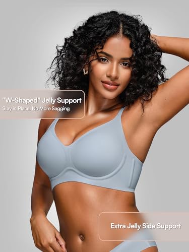 Image of Wireless Jelly Bras for Women No Underwire - S-2XL Seamless Padded T-Shirt Bralette with Support, Comfortable Everyday Bra