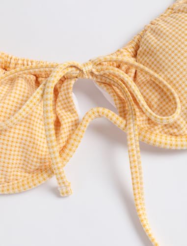 Image of ZAFUL Women High Cut Bikini Sets String Sexy Swimsuit Two Piece Underwire Bathing Suit Brazilian Cheeky Cut Out Cute Swimwear