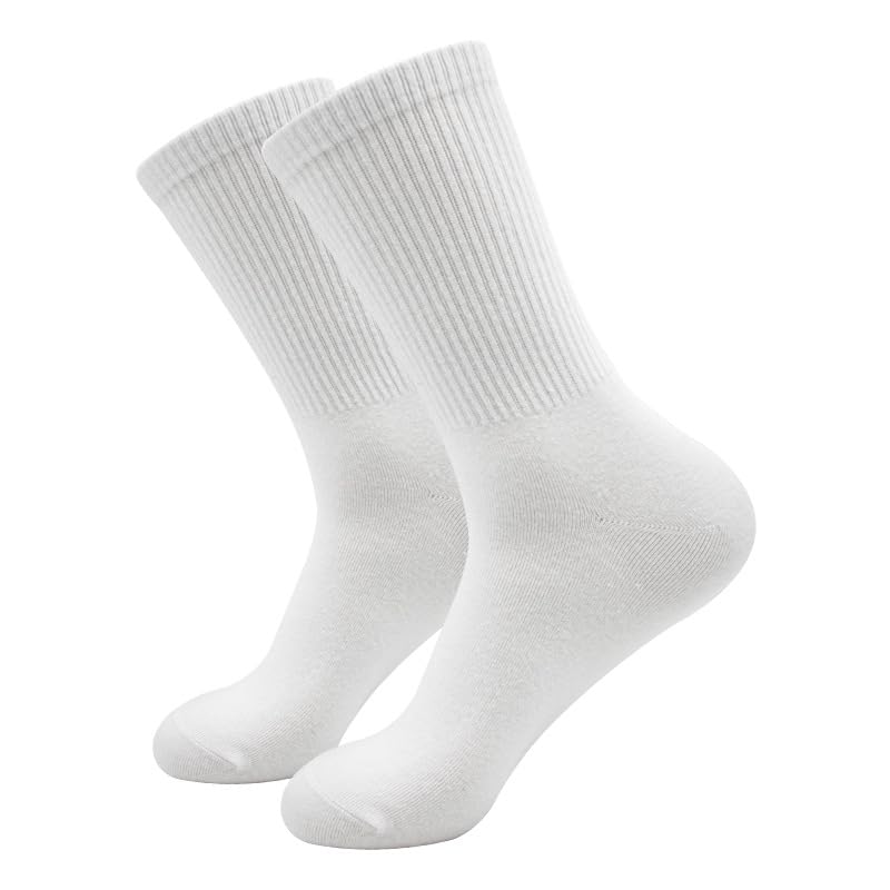 10 pares de calcetines de algodón para mujer, delgados, suaves, cómodos, transpirables, por encima del tobillo, calcetines para negocios, informales, atléticos (blanco F, Blanco, 0