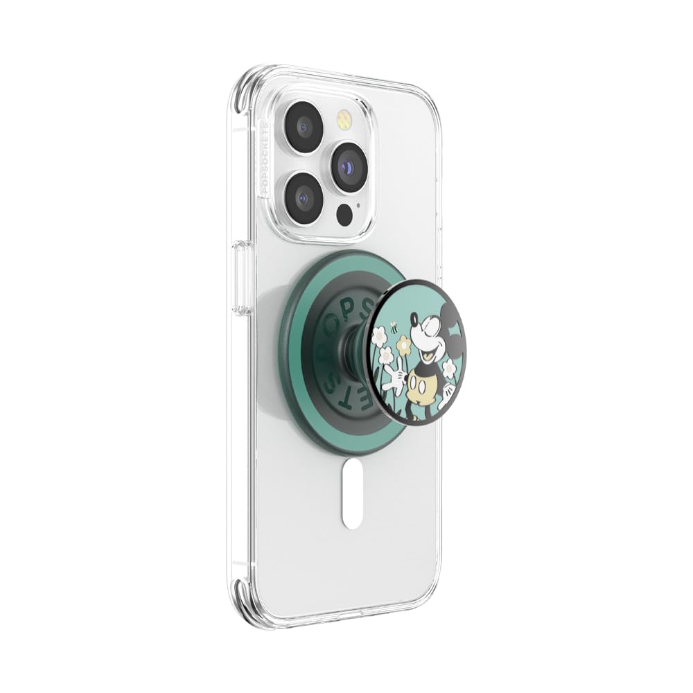 PopSockets: PopGrip Round for MagSafe - Adapter Ring for MagSafe Included - Extendable Handle and Stand for Smartphones and Cases with Removable Top - Enamel Coconut Creme
