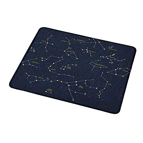 Non-Slip Rectangle Mousepad Constellation,Sky Map Andromeda Lacerta Cygnus Lyra Hercules Draco Bootes Lynx