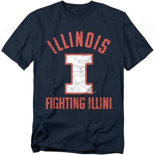 University of Illinois Official UIUC Logo Unisex Adult T-Shirt Navy Large