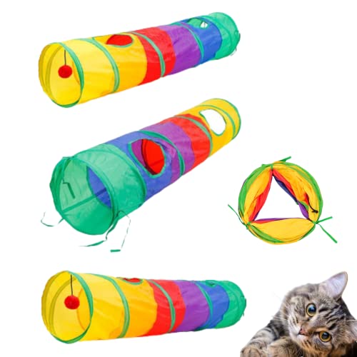 2 Brinquedo Interativo para Gato Torre + Tunel Labirinto Pet Bolinha