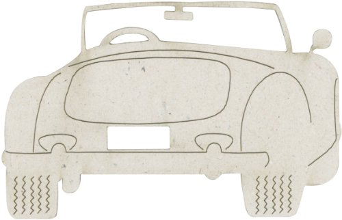 FabScraps Die-Cut Grey Chipboard Embellishments, Car, 3 by 2-Inch, 2 Per Pack