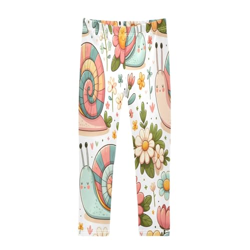 Toddler Girls Leggings Printed Yoga Pants Leggings Colorful Daisy Snail for Kids