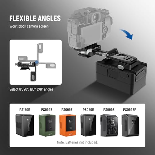 Image of NEEWER V Mount Battery Plate, Modular V Lock Adapter with Arca Type QR Plate, Portable Charger Holder PS099E Compatible with DJI RS4 RS3 Gimbal Camera Cage Video Rig Accessories, PS017B