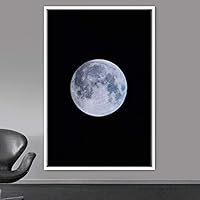 Framed Canvas Wall Art Moon Astronomy & Space Bedroom Colorful Contemporary Moon Multicolor Photography - 16x24 inches