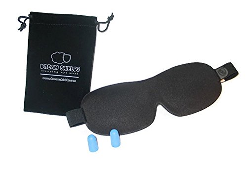 Dream Shields Sleeping Eye Mask Kit with Earplugs and Cloth Carry Pouch