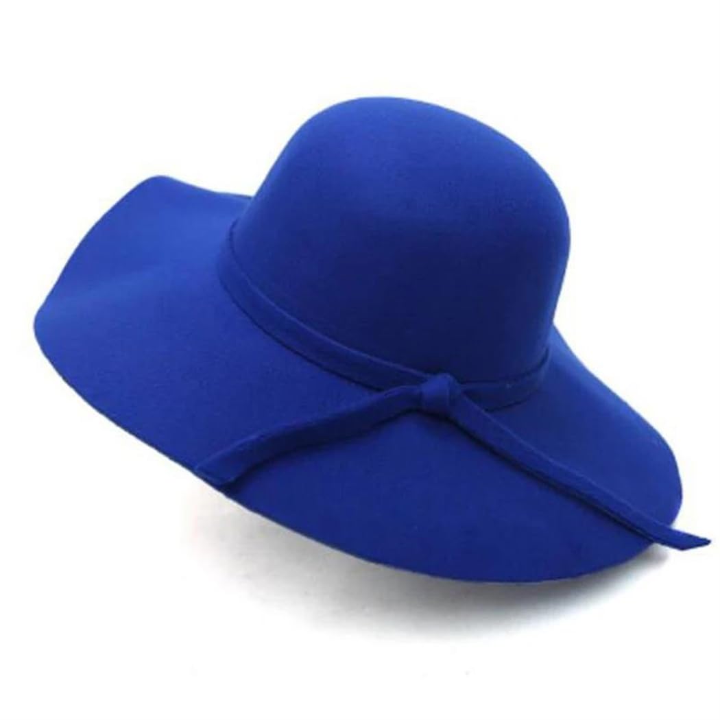Cappello da chiesa cappelli invernali per le donne cappelli a secchiello morbido vintage a tesa larga in feltro di lana bombetta cappello Fedora cappello floppy