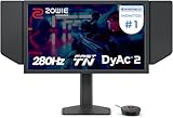 BenQ Zowie XL2546X+ 24.1 Fast TN 280Hz Gaming Monitor for Esports, Motion Clarity DyAc 2, 1080p, XL Setting to Share, S Switch, Shielding Hood, Industrial Grade Bearing Height Adjustment