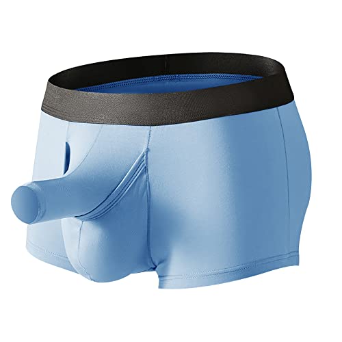 Cerahome Men's Underwear Separated Pouch Modal Boxer Briefs Elephant Nose Turnks Tagless Boxers (US, Alpha, XX-Large, Regular, Regular, Blue)