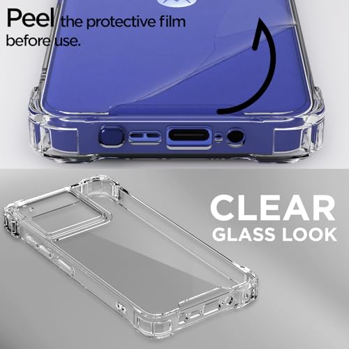 Image of Pikkme Back Cover for Motorola Moto Edge 60 Stylus 5G Raised Edges Shockproof Clear PC + TPU Transparent Protective Phone Bumper Case(Transparent)