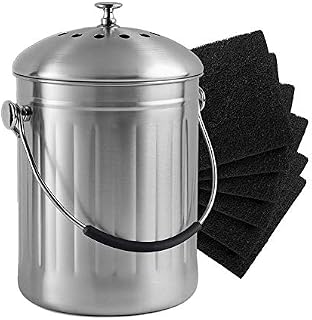 Filters For Compost Bins, Square/Round Compost Bin Filters Charcoal, Compost Caddy Spare Filters, Kitchen Compost Pail Activated Carbon Filters Replacement