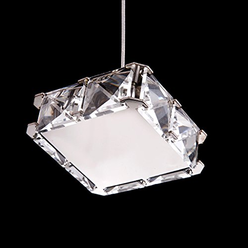 Lámpara led de techo de cristal moderna cuadrada en acero inoxidable para interiores 6