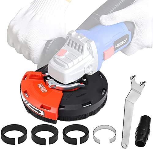 HERZO Universal Absaughaube für Winkelschleifer 115/125 mm + Diamant-schleiftopf 125 mm