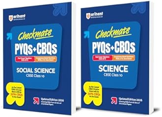 Arihant Checkmate PYQs + CBQs Science, Social Science For CBSE Class 10 | Past Board Exam Questions (2025–2019) with Competency-Based Questions and ... Latest CBSE Pattern | Updated Edition 2026