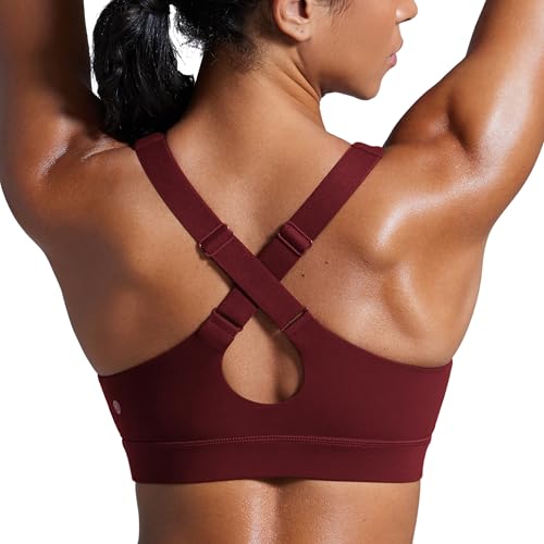 Image of CRZ YOGA Butterbreeze Cross Back Sports Bras | Medium Support, Removable Pads, Training, Fast Dry, Scoop Neck, Cut-Out, Adjustable Wide Straps, for Women