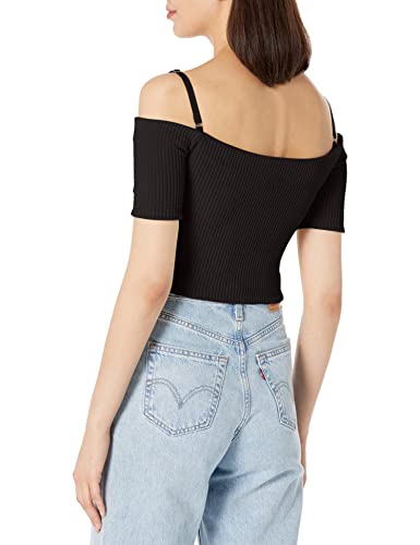 Guess Women's Short Sleeve France Top, Jet Black, Small #TOP1