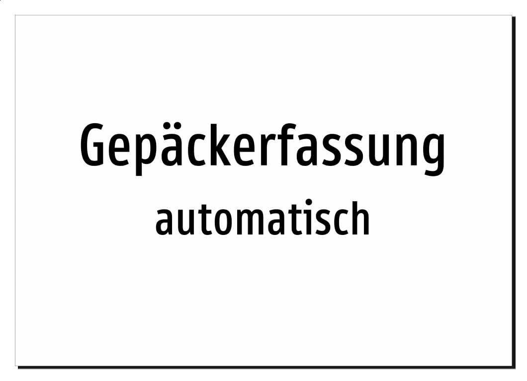 31587-DE-T-09 | Gepäckerfassung - automatisch | Aluminiumschild A2, 594 x 420mm | nur Text, ohne Symbolgrafik