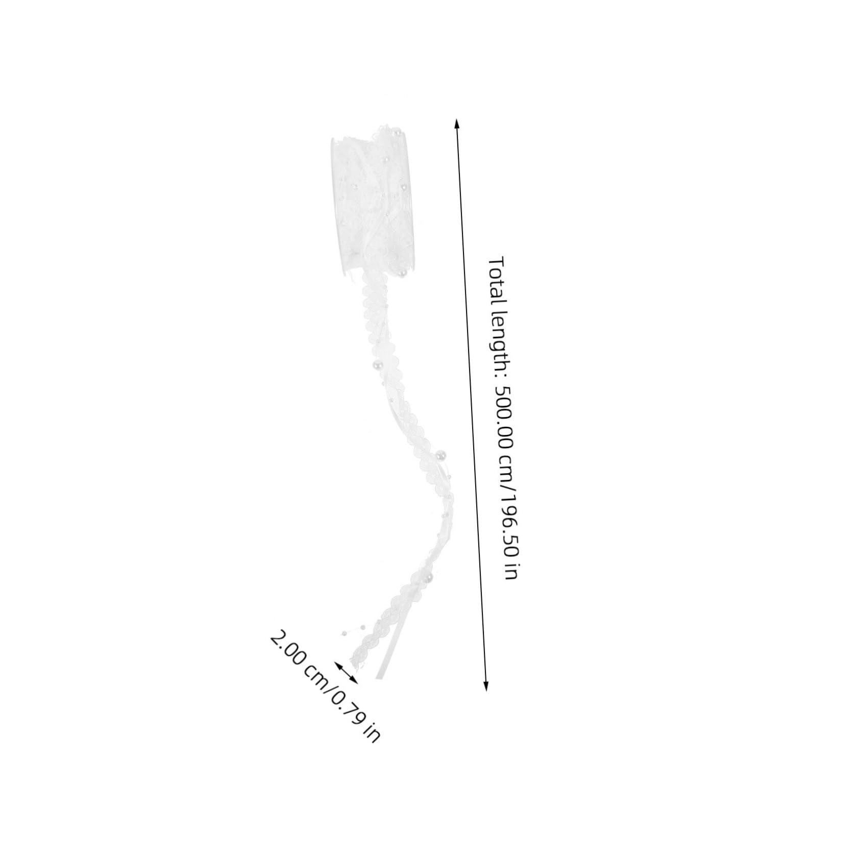 Unomor 1Roll Beaded Lace Ribbon String for Crafting Decorations and Clothing Making Supplies Pearl Trim for Weddings Birthdays Hair Accessories and Home Decor