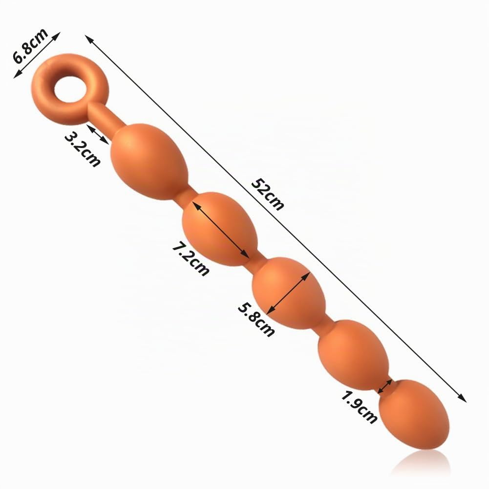 SXOVO Bolas Anales Extra Grandes Juguetes Anales de Silicona Líquida con Anillo Seguridad Dilatador Anal para Estiramiento Anal BDSM Juguetes Eróticos para Mujer Hombre Pareja Sexuales (L)
