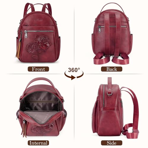 Image of Mini Backpack Purse for Women,Vegan Leather Small Backpack for Daily | Embossed Lightweight Water-Resistance Travel Mini Fashion Daypack Bag,Ladies Casual Backpack Purse Gift Choice for Women