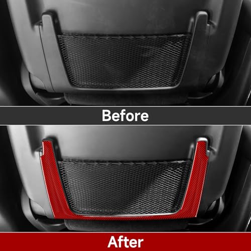 Image of Car Seat Back Storage Decor Frame Decals for 2011-2024 Dodge Durango / 2011-2021 Jeep Grand Cherokee WK2 Accessories Carbon Fiber Stickers